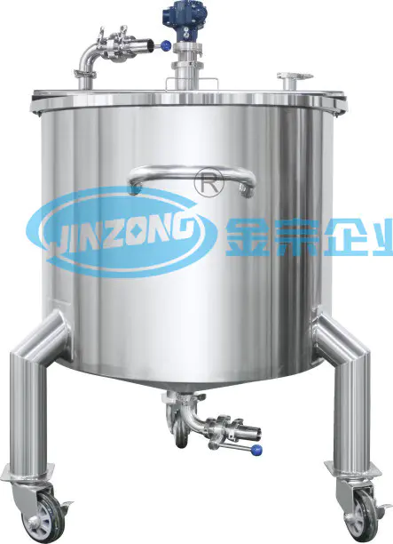 1500L Stainless Steel Sanitary Grade Vertical Flat Cover Storage Tank