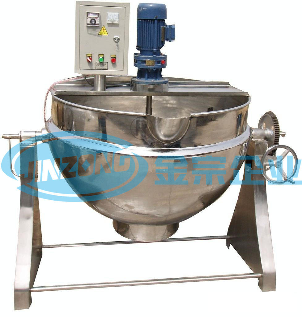 Stainless Steel Tilting Paste Kettle Open Type Concentrator with Mixer