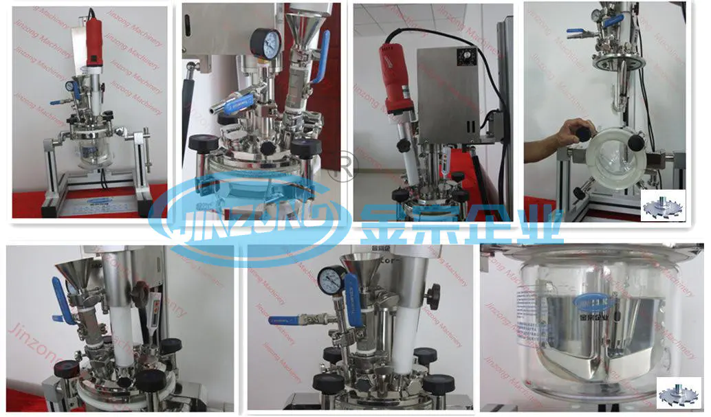 Jinzong Laboratory Mixers 2L Vacuum Emulsifying Homogenizer Mixing Machine