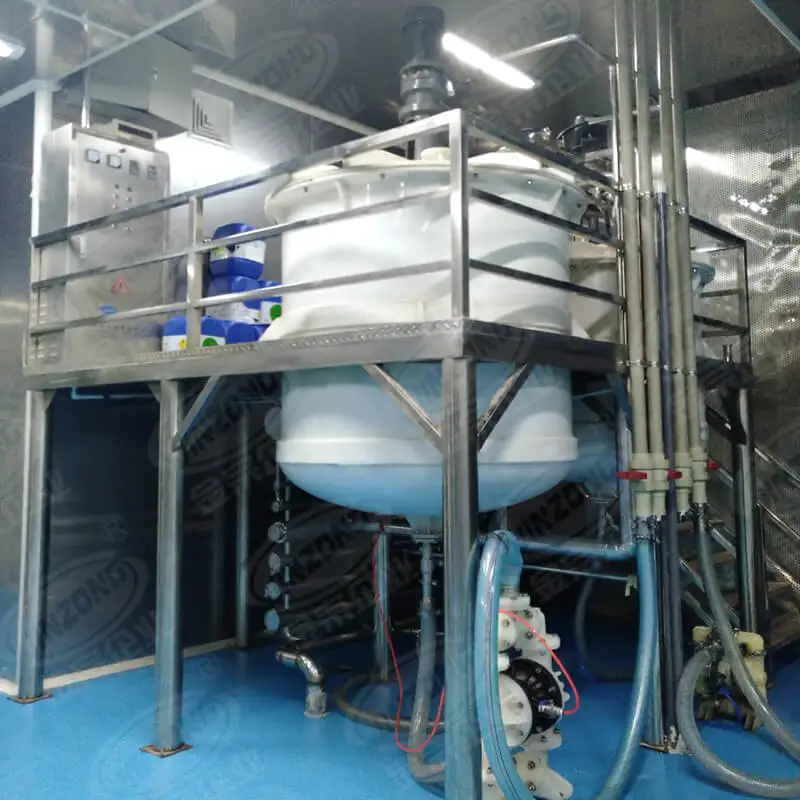 Naclo Sodium Hypochlorite Solution 84 Disinfectant Mixing Tank Manufacturing Machine