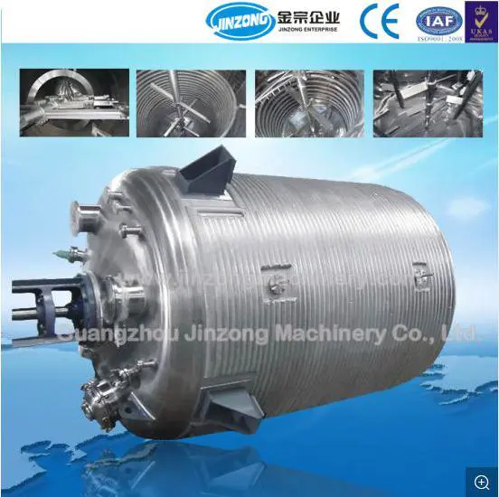 Food Process Outer Half Coil Heating Jacketed Reaction Tanks Reactor